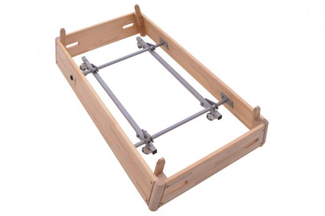 SPRUNGKASTEN 5-TEILIG, TRAPEZFÖRMIG, NATURLEDER, MIT TRANSPORTWAGEN (3)